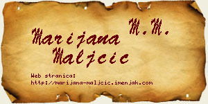 Marijana Maljčić vizit kartica